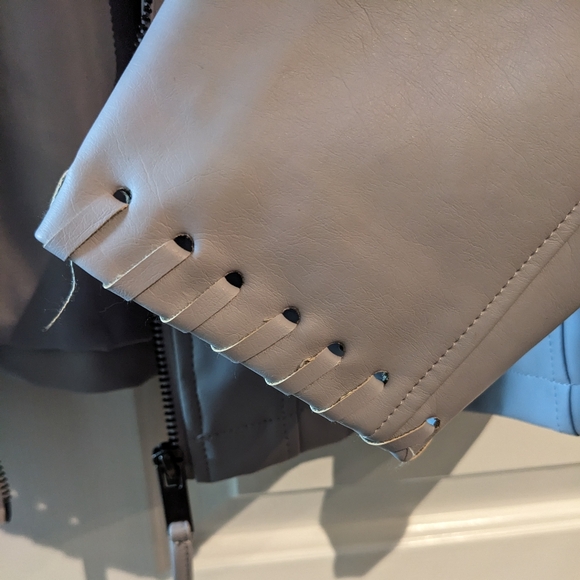 NWOT EAST ADELINE Faux Leather Grey Jacket Size 2X - Picture 4 of 10